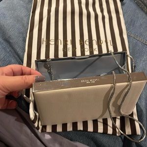 Henri Bendel Ivory Party Box clutch